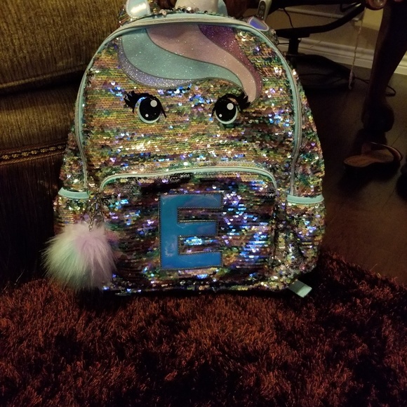 unicorn backpack with initial